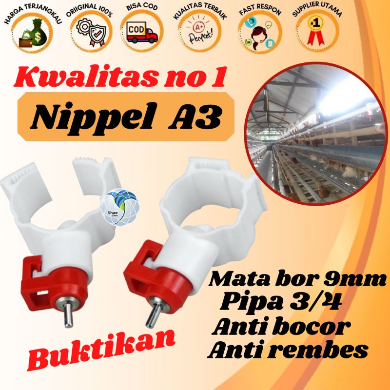 Nipel A3 Nepel Nipel Nipple Tempat Minum Ayam Petelur Broiler Layer, Nipel A5 MMM