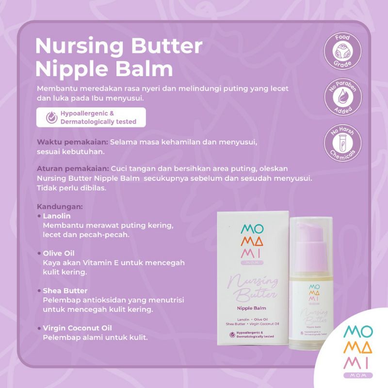 Momami mom nursing butter nipple balm 15ml- krim atau lotion puting ibu menyusui | nipple cream krim puting susu ibu menyusui