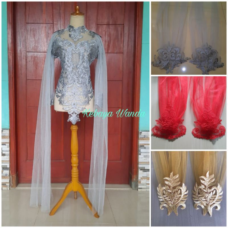 Sayap Pundak Kebaya Pengantin / Sayap Bahu / Slayer Bahu /Slayer Pundak