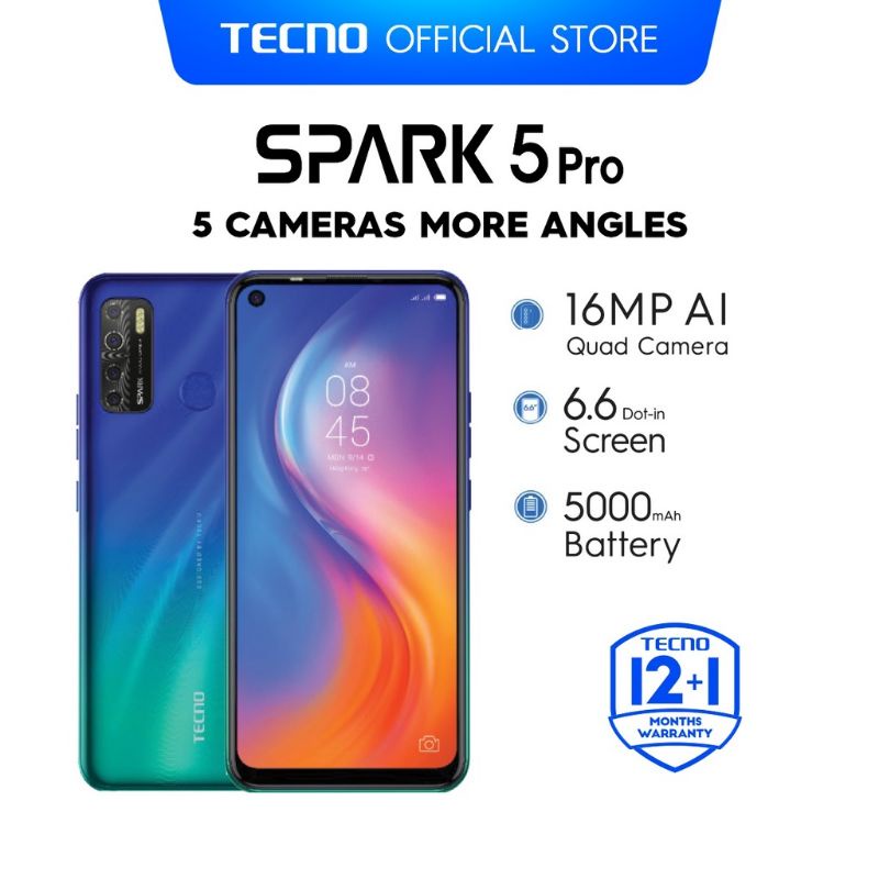 Tecno Spark 5 Pro 4Gb internal 64Gb