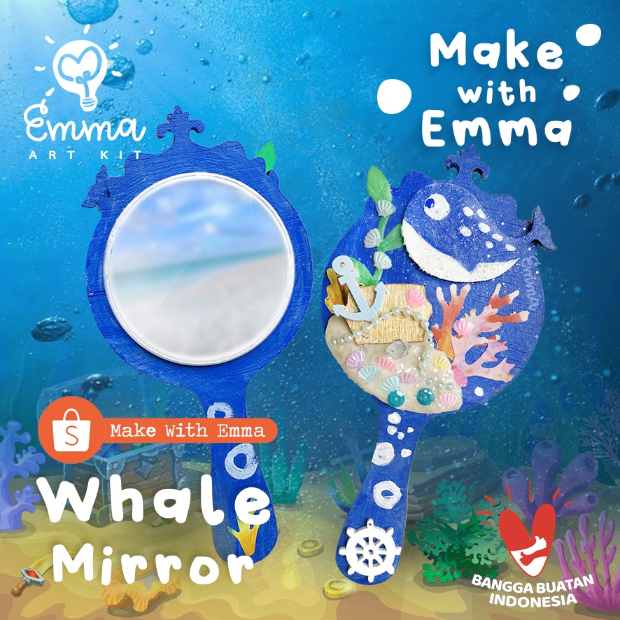 

Whale Mirror by Emma Art Kit. Complete Craft Paint Set for Kids. DIY Art Kit. Kids Activity.