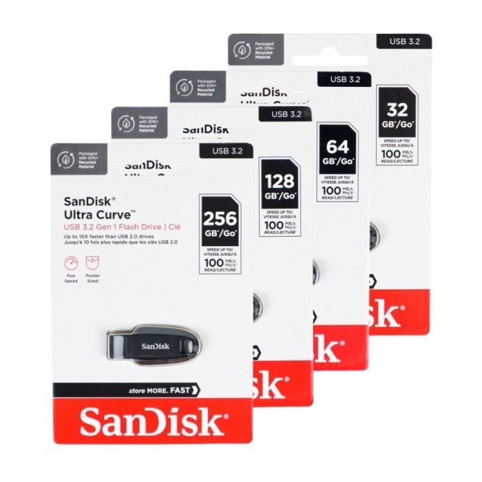 SanDisk Ultra Curve USB 3.2 100MB/s Flashdisk CZ550 128GB