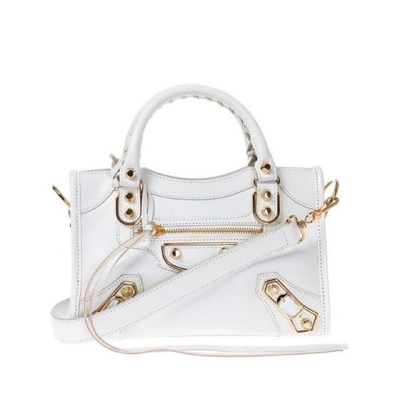 Balenciaga mini city classic white GHW
