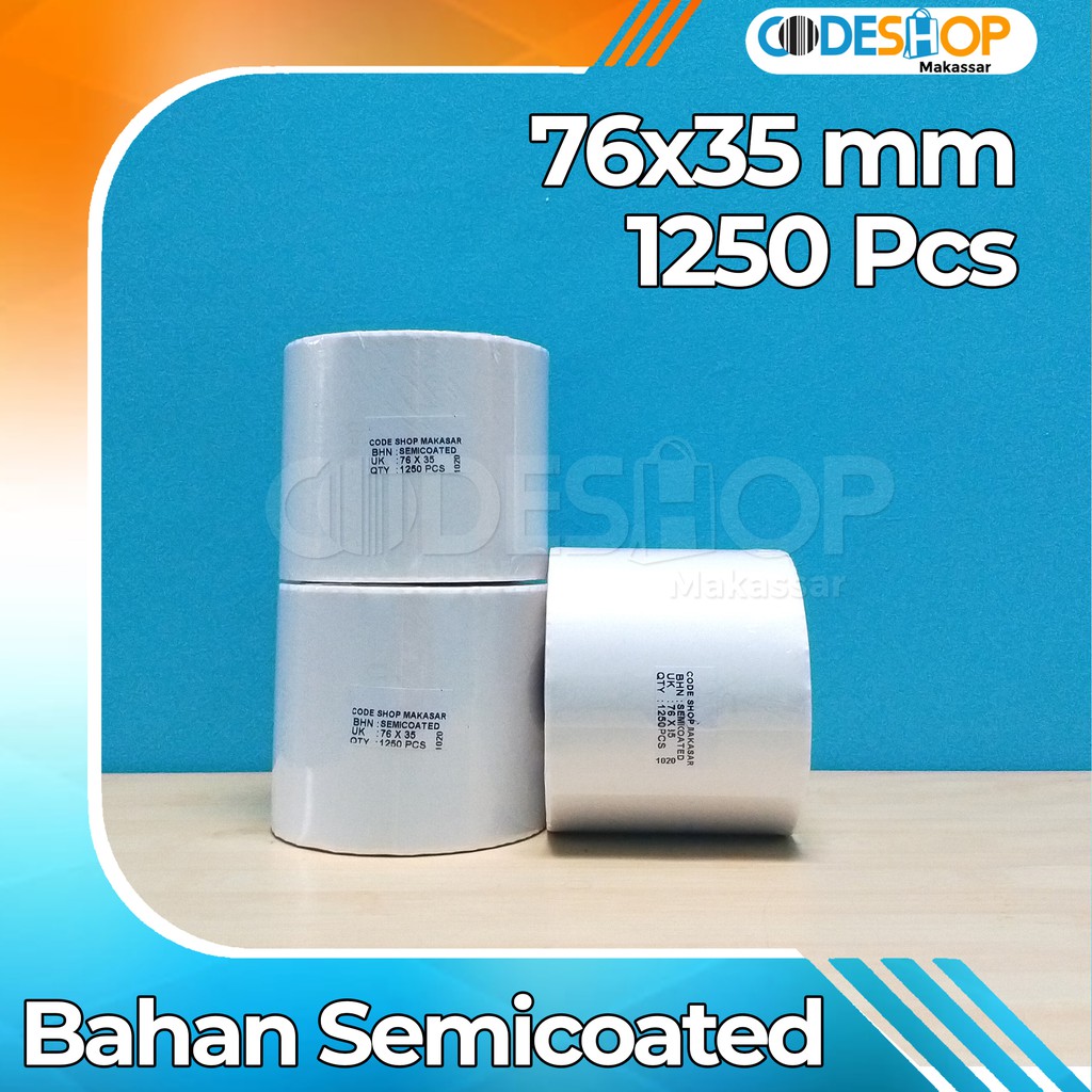 

LABEL BARCODE SEMICOATED 76 X 35 ISI 1.250 PCS 1LINE
