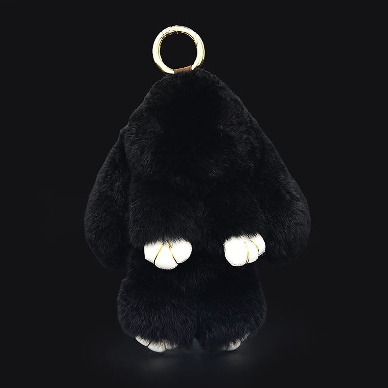 SIY  Bunny Rex Rabbit Fur Bag Handbag Keychain Pom Doll Ball Key Chain Ring Pendant