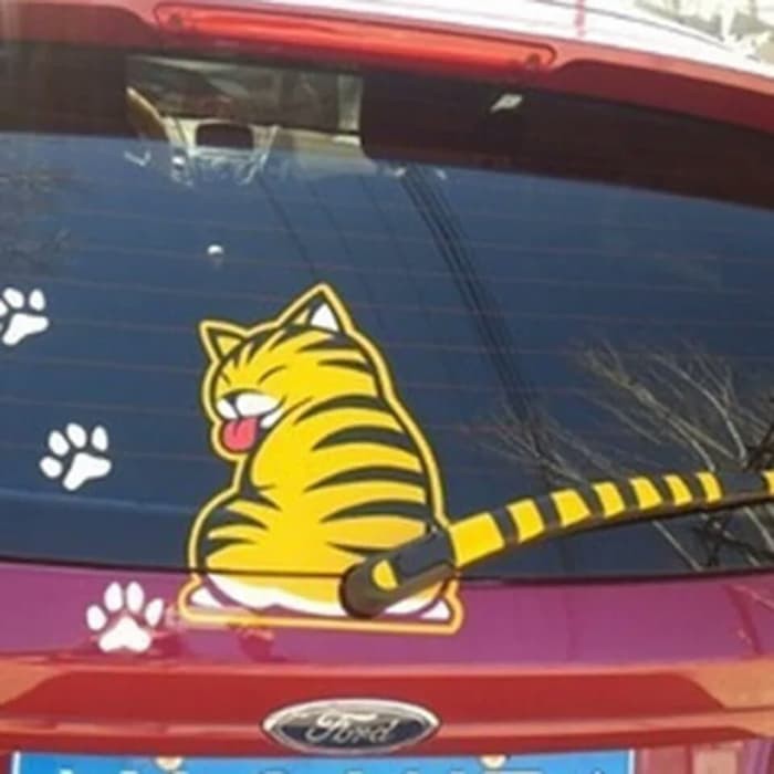 Stiker Kucing Kaca Mobil Belakang Wiper Cat Sticker Moving Tail Gerak