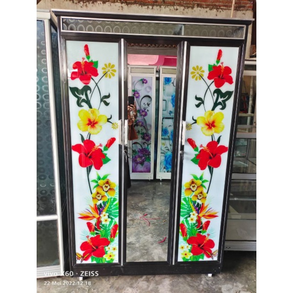 lemari motif bunga sepatu