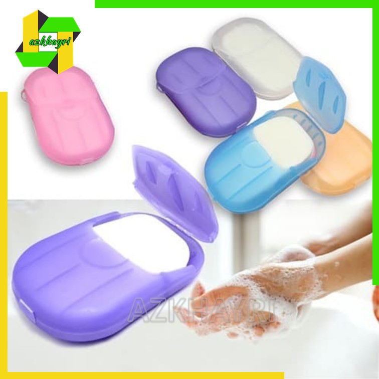 Sabun Kertas Praktis Mini Travelling Paper Hand Soap Washing Travel