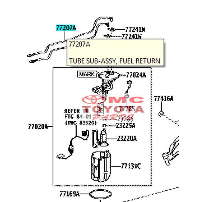 Selang Tanki Bensin / Fuel Return Innova Fortuner Hilux 77204-0K030