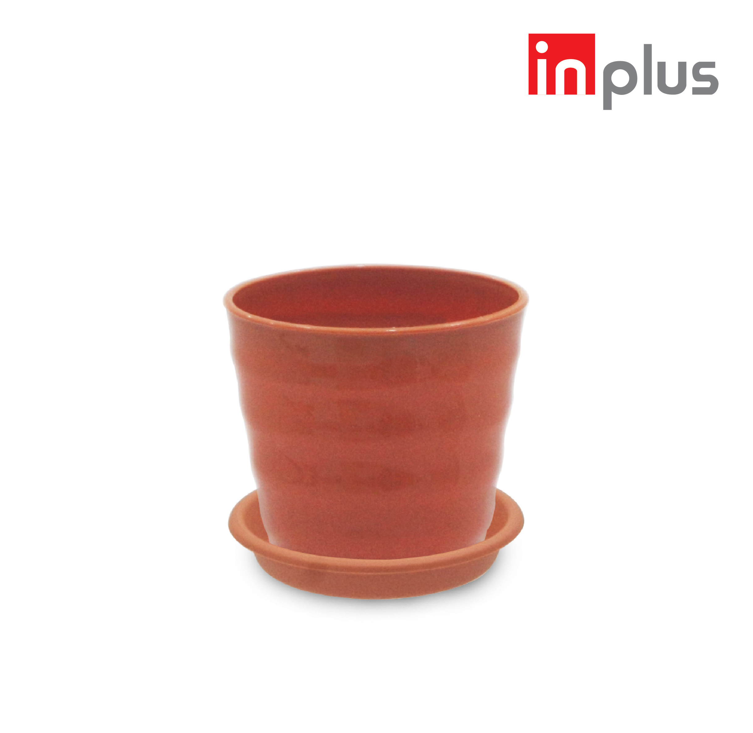 INPLUS Plastic Round 4.5 Inch Flower Pot, Pot Bunga With Tray Gardening Alat Berkebun