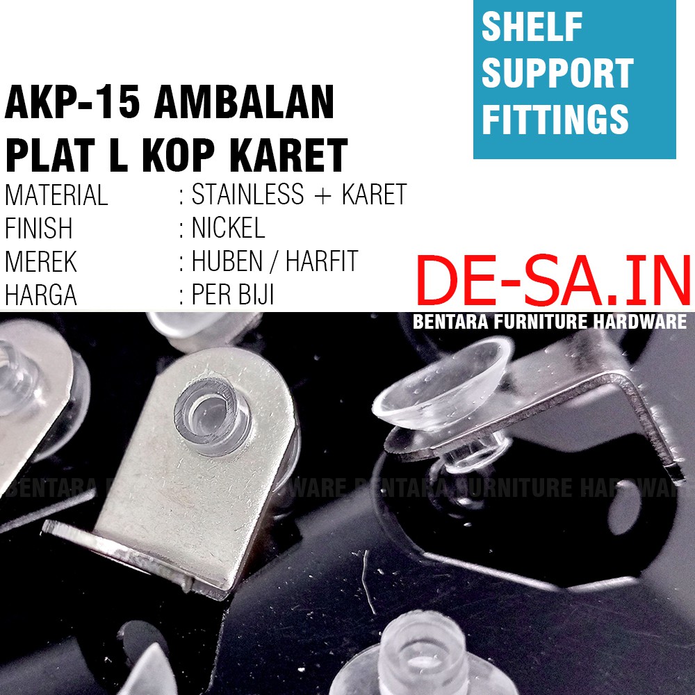 HUBEN AKP-15 Ambalan Plat L Stainless Kop Karet - Self Support Fitting