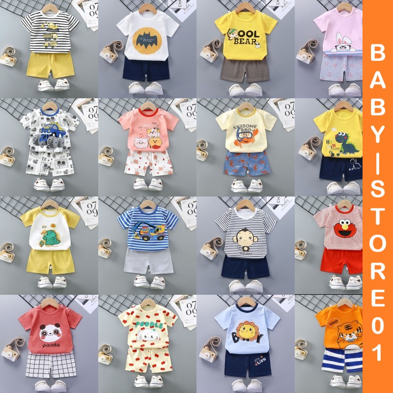 BABYSTORE01 -  DDA SETELAN ANAK 0-2 TAHUN SETELAN BAYI PIYAMA BAYI BAJU PENDEK DAN CELANA PENDEK 1-16