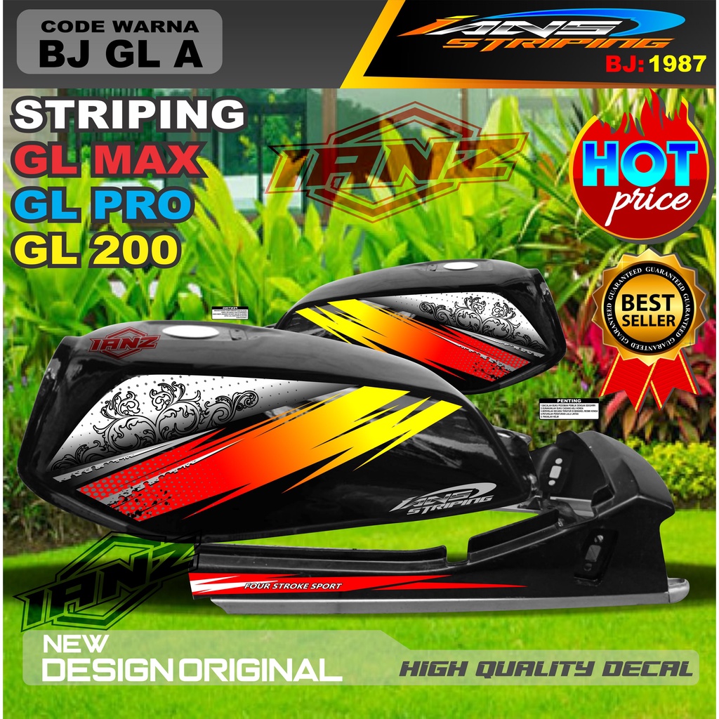 STIKER STRIPING HONDA GL MAX TERMURAH / STRIPING COSTUM GL PRO / VARIASI STRIPING GL 100 / STIKER MOTOR