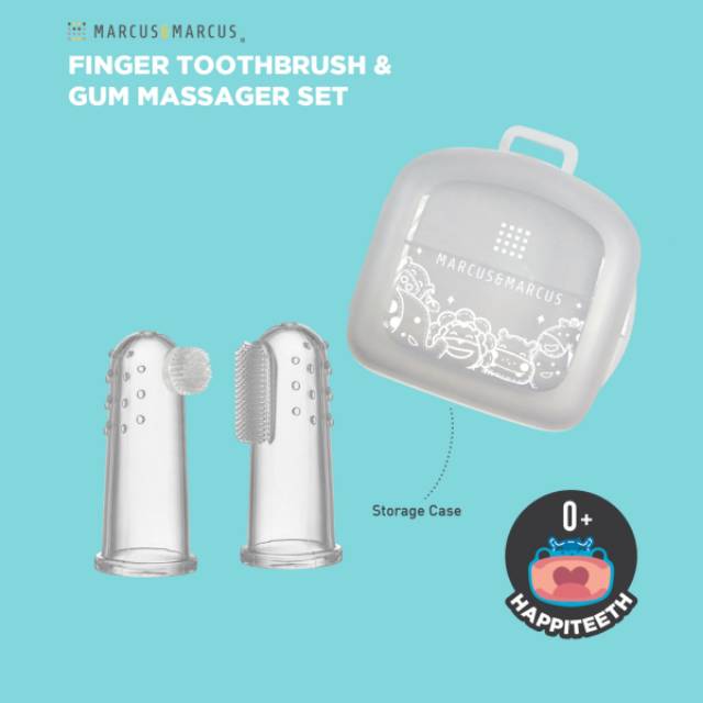 MARCUS AND MARCUS FINGER TOOTH BRUSH AND GUM MASSAGER SET