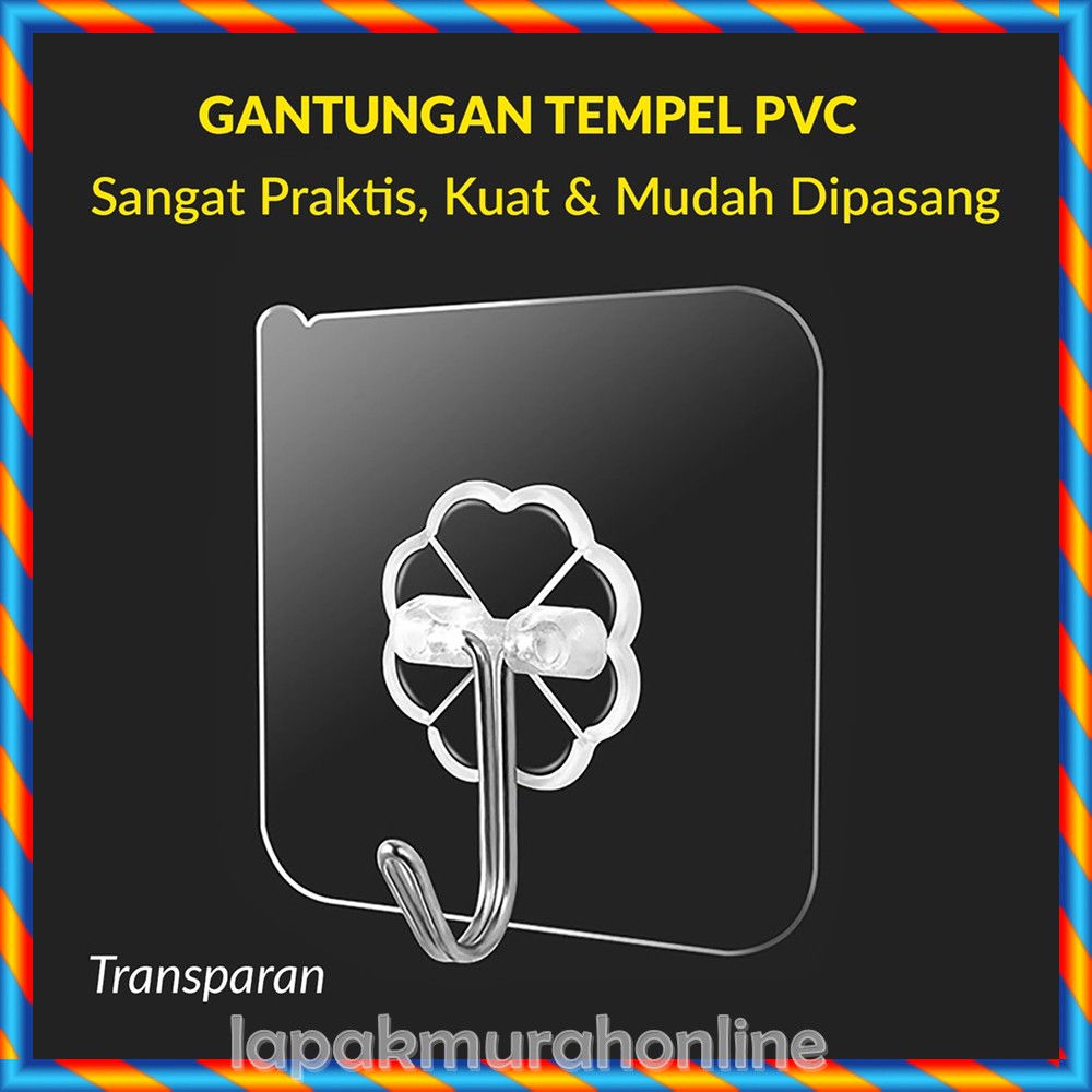 GANTUNGAN TEMPEL DINDING HOOK MAGIC TRANSPARAN / GANTUNGAN BAJU / GANTUNGAN HOOK KAMAR MANDI