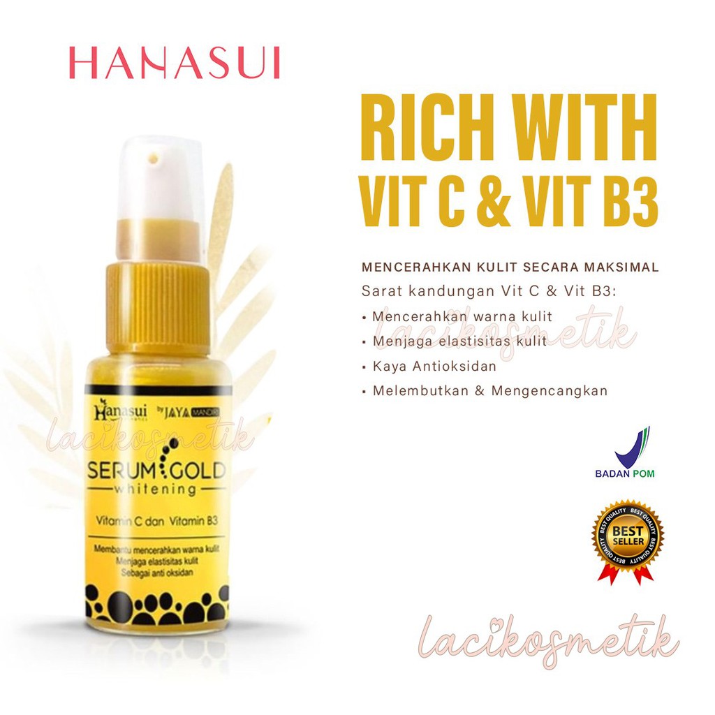 ✨LACIKOSME✨ Hanasui Jaya Mandiri Serum whitening Gold BPOM / serum emas collagen
