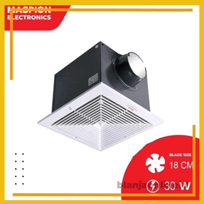 Exhaust Fan Plafon Maspion MV-18 EX Hexos | Heksos Plafon 7" Cerobong