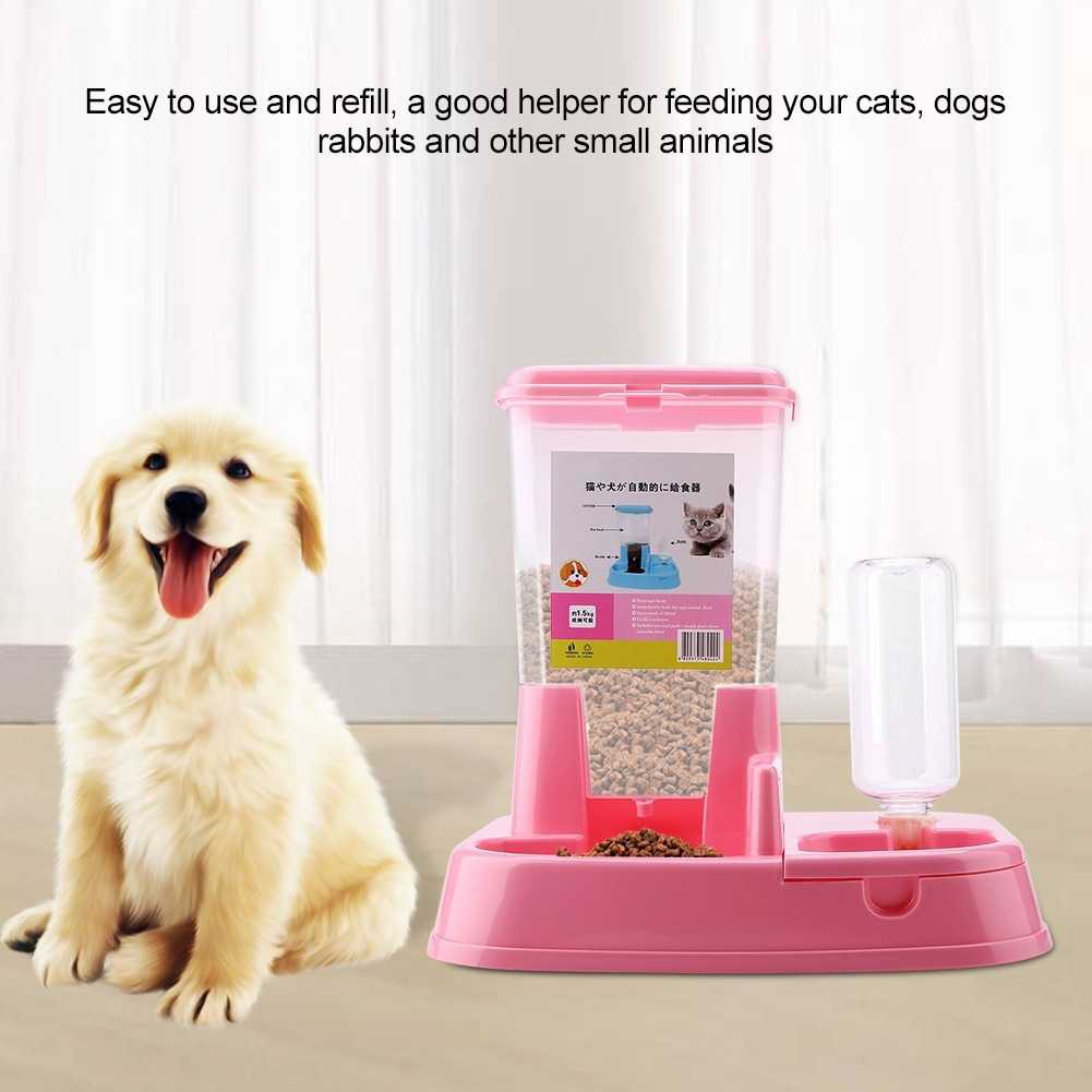 Dispenser Tempat Makan Makanan Minum Minuman kucing Anjing otomatis