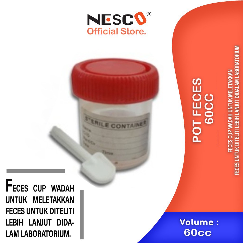 Faces Cup/Pot Feces 30-60cc (1 bag isi 50pcs)  - Harga/bag