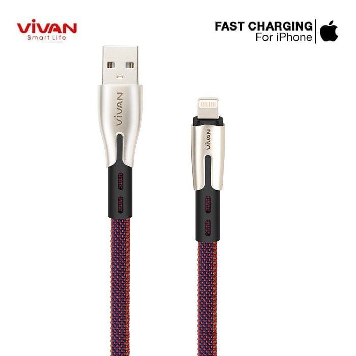 Kabel Data Vivan BTK-L Lightning High Elastic Fast Charging Cable Data For iPhone - Garansi Resmi