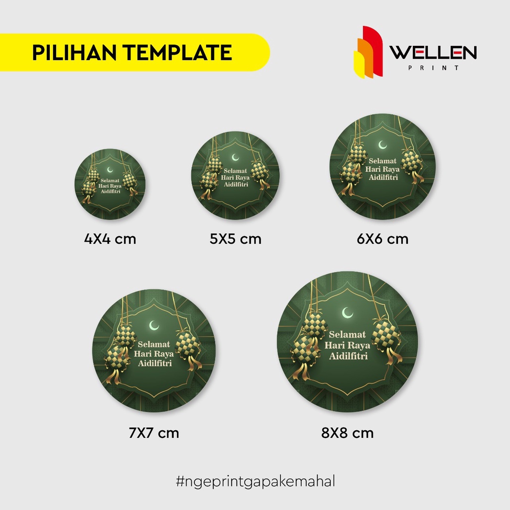 WELLEN PRINT - Cetak Sticker stoples hampers idul fitri / Print Stiker bulat custom parcel gift kado ucapan lebaran-5