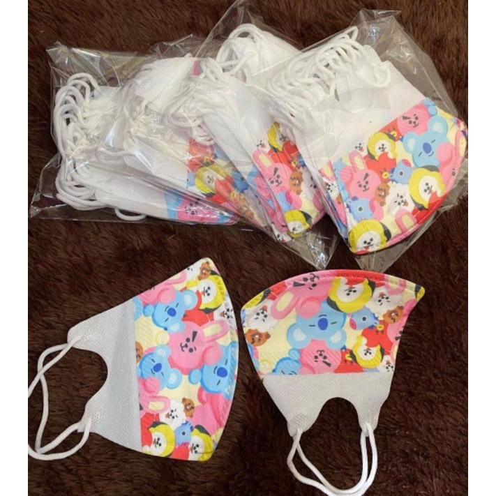 Masker Duckbill Anak Motif BTS isi 10pcs