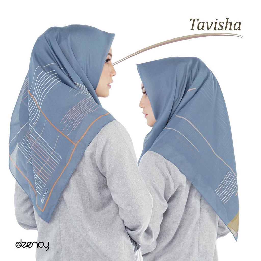 Kerudung Deenay Tavisha Ori / Jilbab Segi Empat Voal Motif Hijab Printing Ultrafine