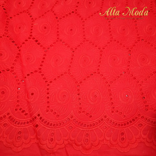 

Alta Moda Katun Bordir Spiral Merah (1M)