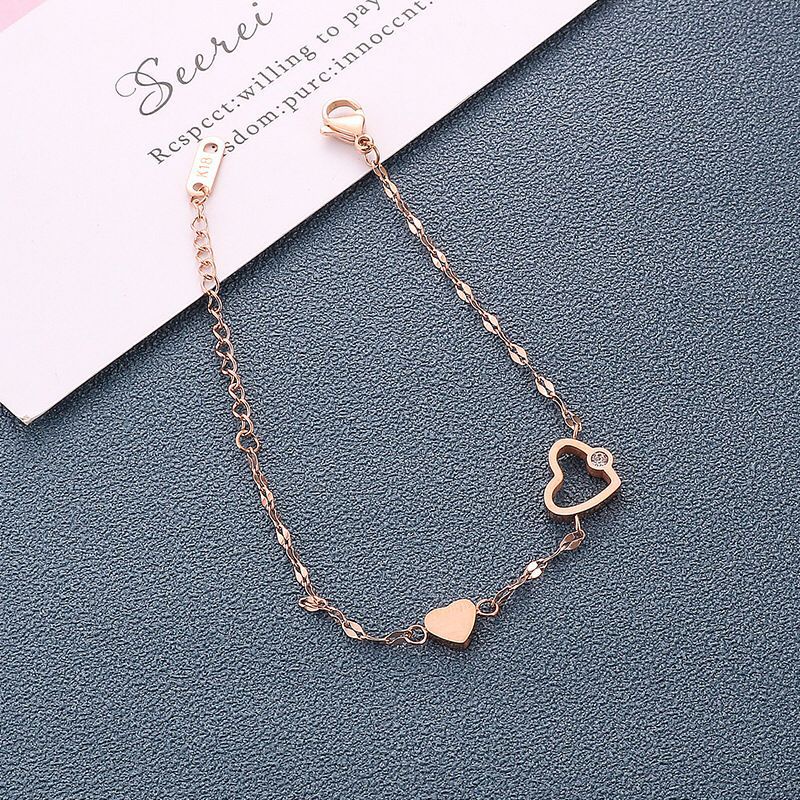 Gelang Tangan Rantai Love Titanium Anti Karatan