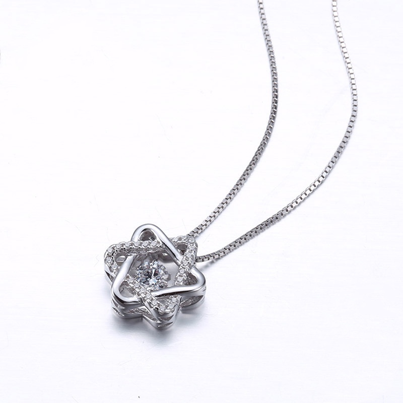 [Ready Stock]Fashion Six-Pointed Star Pendant Necklace Silver Plated Necklace Female Clavicle Chain