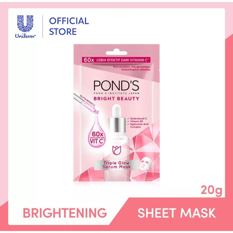 POND'S BRIGHT BEAUTY TRIPLE GLOW SERUM SHEET MASK 20GR