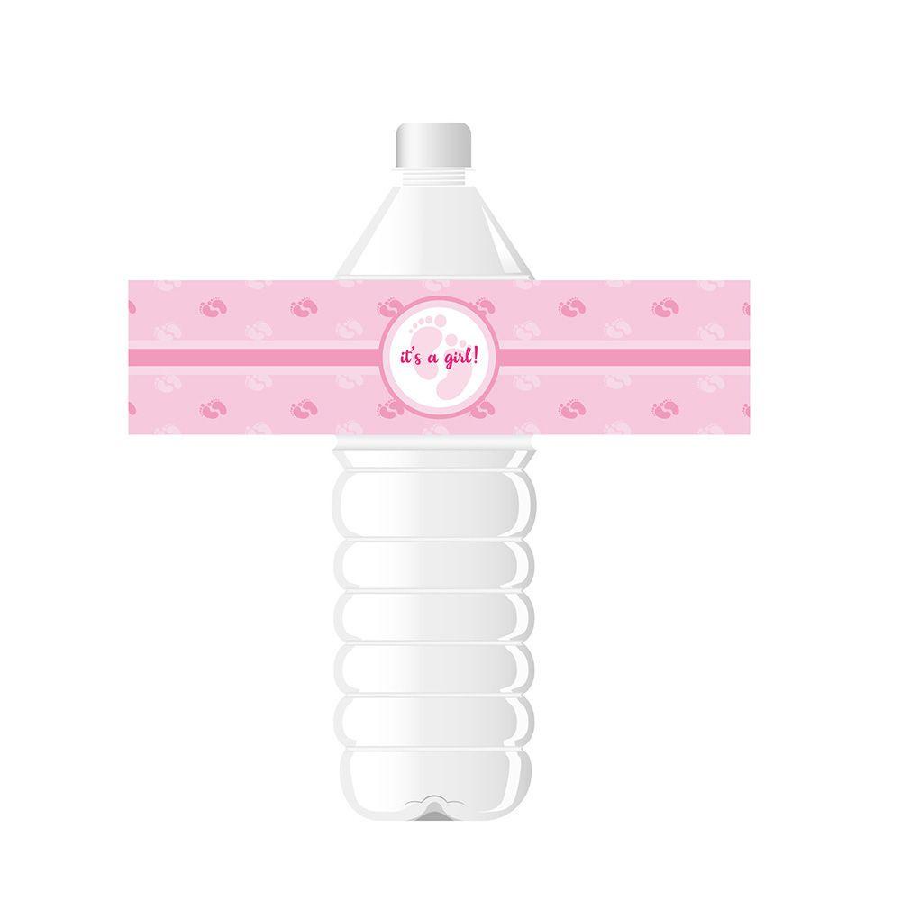 Top 24PCS Stiker Bungkus Botol Air Pesta Ulang Tahun It's A Boy/Girl Motif Jejak Kaki Boy Or Girl