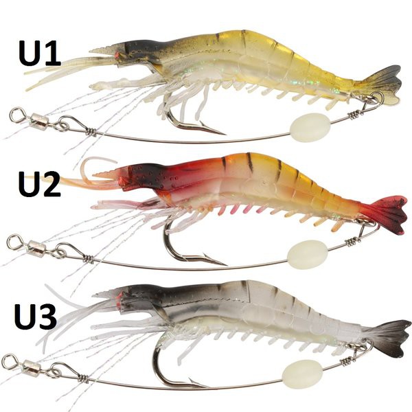Umpan Udang luminous shrimp lure soft Umpan Udang Menyala Dalam Gelap Umpan Pancing Ikan Limited