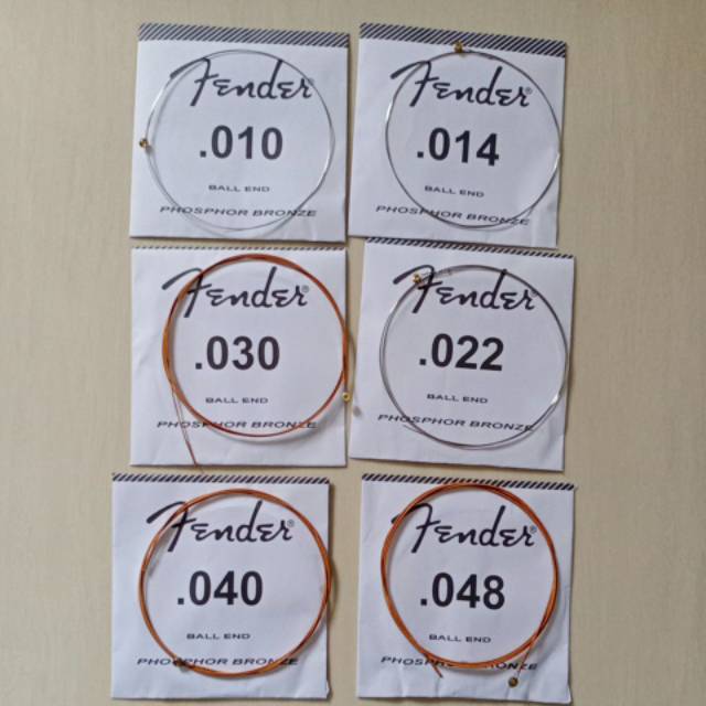 Senar gitar fender akustik lokal 010, 1 set