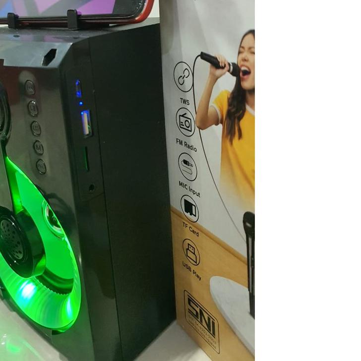 ► SPEAKER KARAOKE PORTABLE ADVANCE S-50 FREE MIC KABEL NEW VERSION BISA BLUETOOTH DAN TWS ◘
