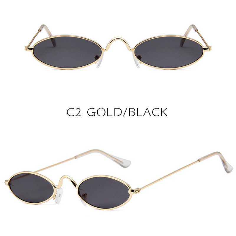 (YUZHU) Bayar Di Tempat Kacamata Hitam Pria / Wanita Model Korea Frame Oval Kecil Lembut