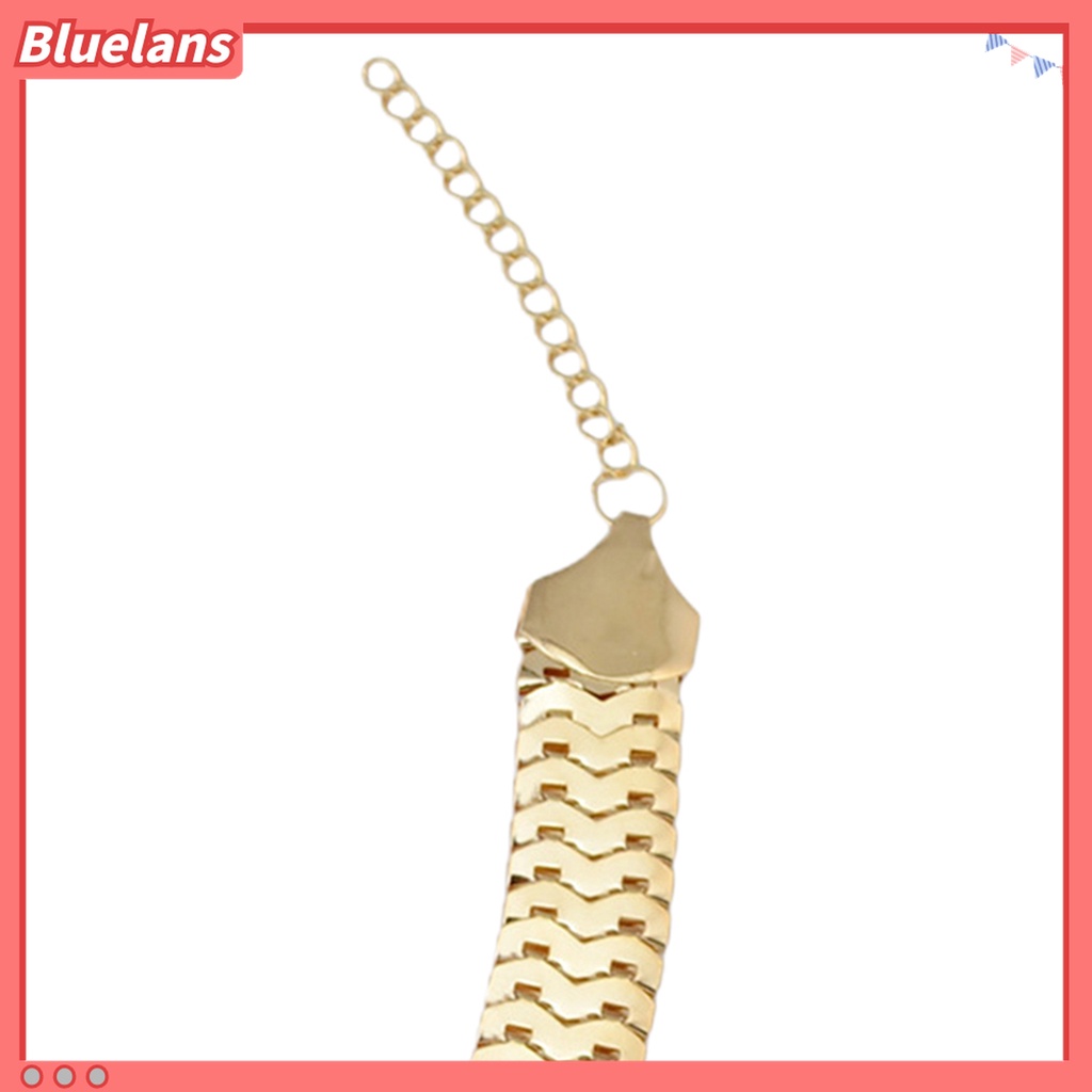 Kalung Rantai Ular Adjustable Bahan Alloy Hias Mutiara Berlian Imitasi Untuk Wanita