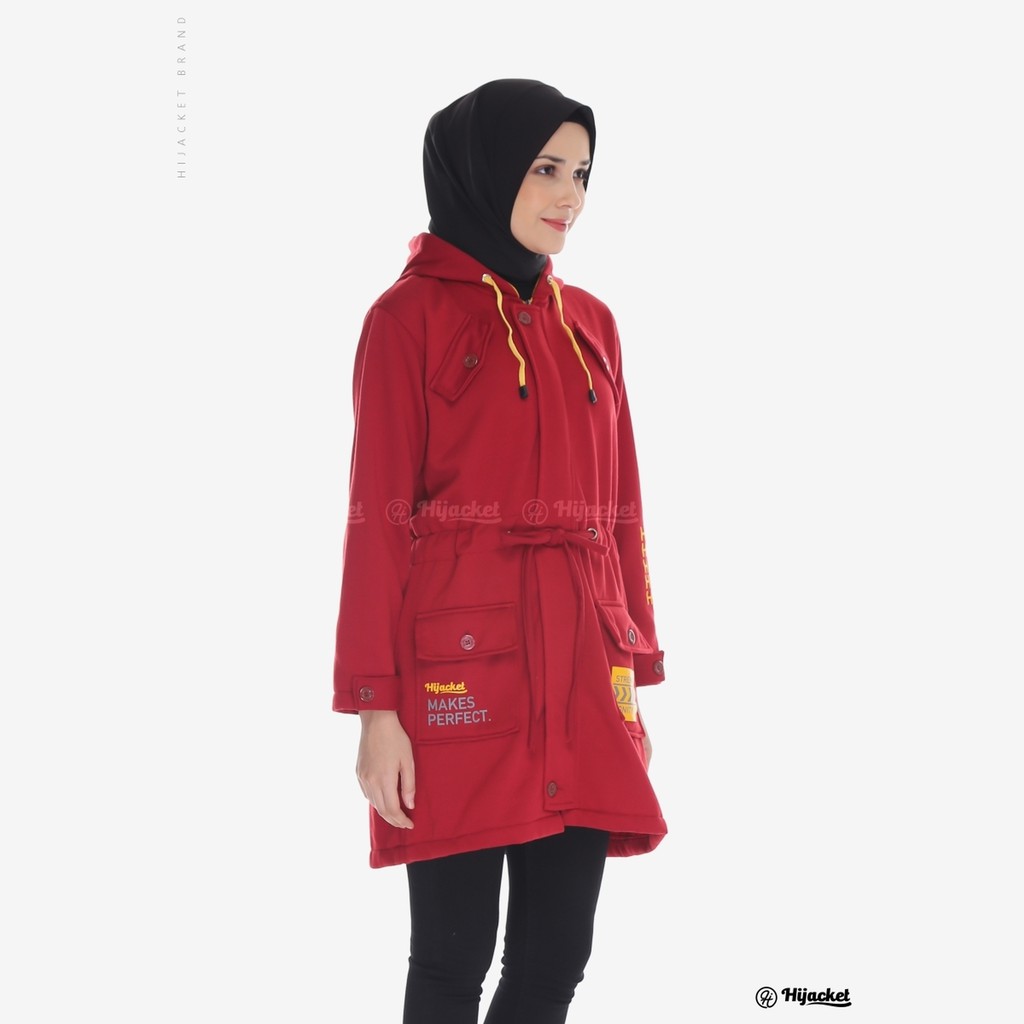 HIJACKET VAHIRA | HIJAKET JAKET HIJAB PANJANG WANITA MUSLIMAH SYAR'I-Vendulum Red