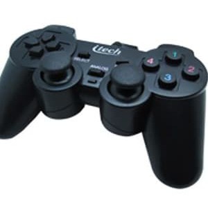 GAMEPAD GETAR HITAM SINGLE STIK GAME BLACK GETAR TURBO JOYSTICK ANALOG CONTROLLER