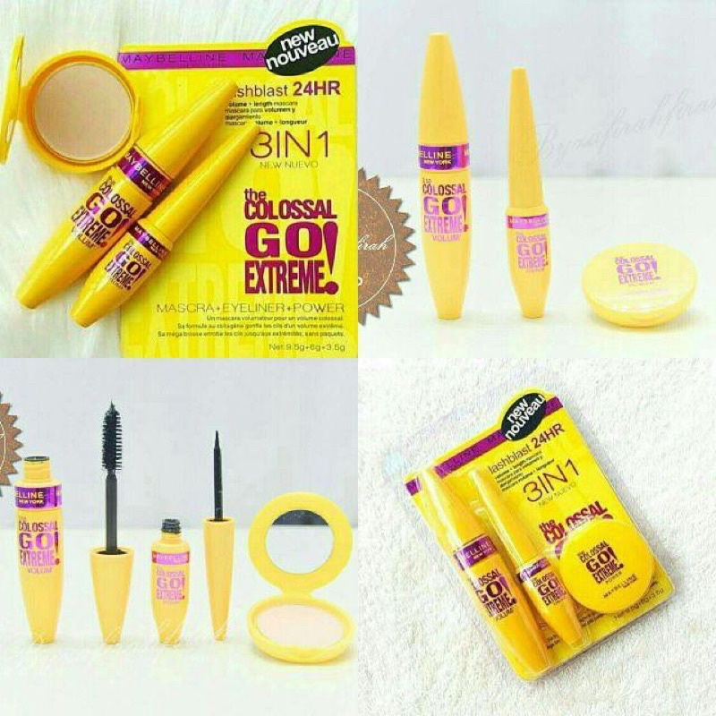 SET BEDAK MASCARA EYELINER 3in1