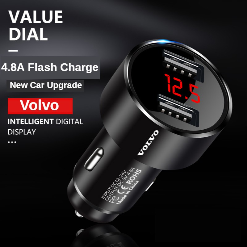 Charger Mobil MINI USB 4.8A / QC4.0 Fast Charging Untuk Volvo Truck / 940 / S80 / XC60 / S40 / X70 / V40 / V50 / V40 / V70 / V40 / V50C / V40