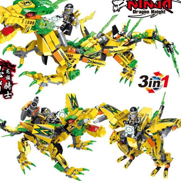 Paling Diminati.. Mainan Edukasi Lego Ninja Dragon Knight 3in1 Berubah Naga - Mainan Anak laki laki