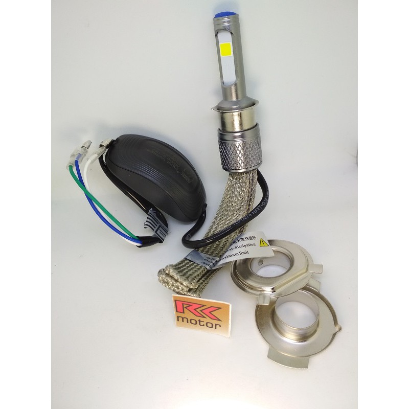 lampu depan motor led warna putih acdc 2 sisi rtd superbright