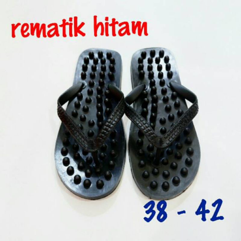 Sandal Jepit Terapi Refleksi Kesehatan Rematik Hitam