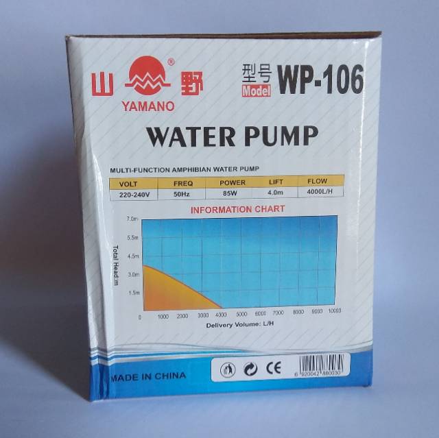 YAMANO 106 WP-106 Pompa Celup Filter Kolam Aquarium Hidroponik waterfall Low Watt Submersible Pump Power Head