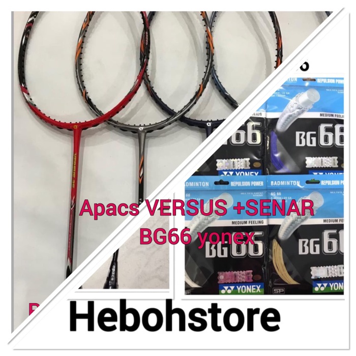 RAKET BADMINTON APACS VERSUS 55/77 +BONUS SENAR YONEX BG66 ORIGINAL