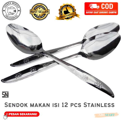 [BISA COD] PROMO Sendok Makan Bintang Isi 12 pcs Stainless Tebal 888 18gr Anti Karat Berkualitas Murah Terjangkau