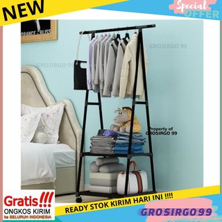 Stand Hanger  Gantungan Baju  Rak Susun Portbale Bongkar 