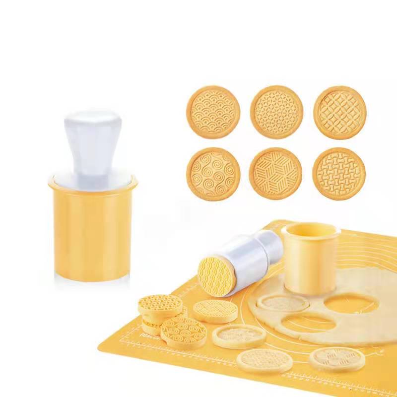 Cookie Stamp Cookie Cutter Bulat Fondant Cutter 1 Set Press 6 Mold