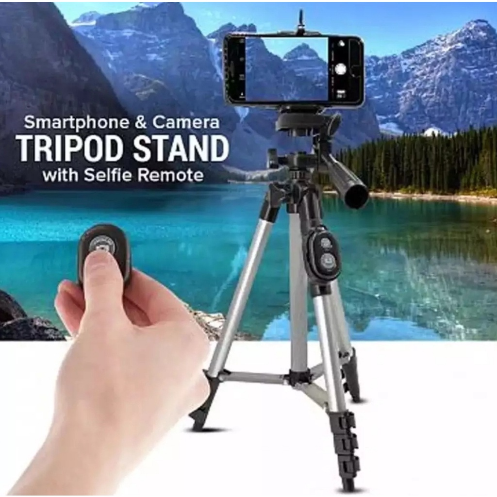 Tripod with Remote Bluetooth Hp Camera Dk 3888 universal dk3888 / Kaki 1 Meter + Remote Bluetooth